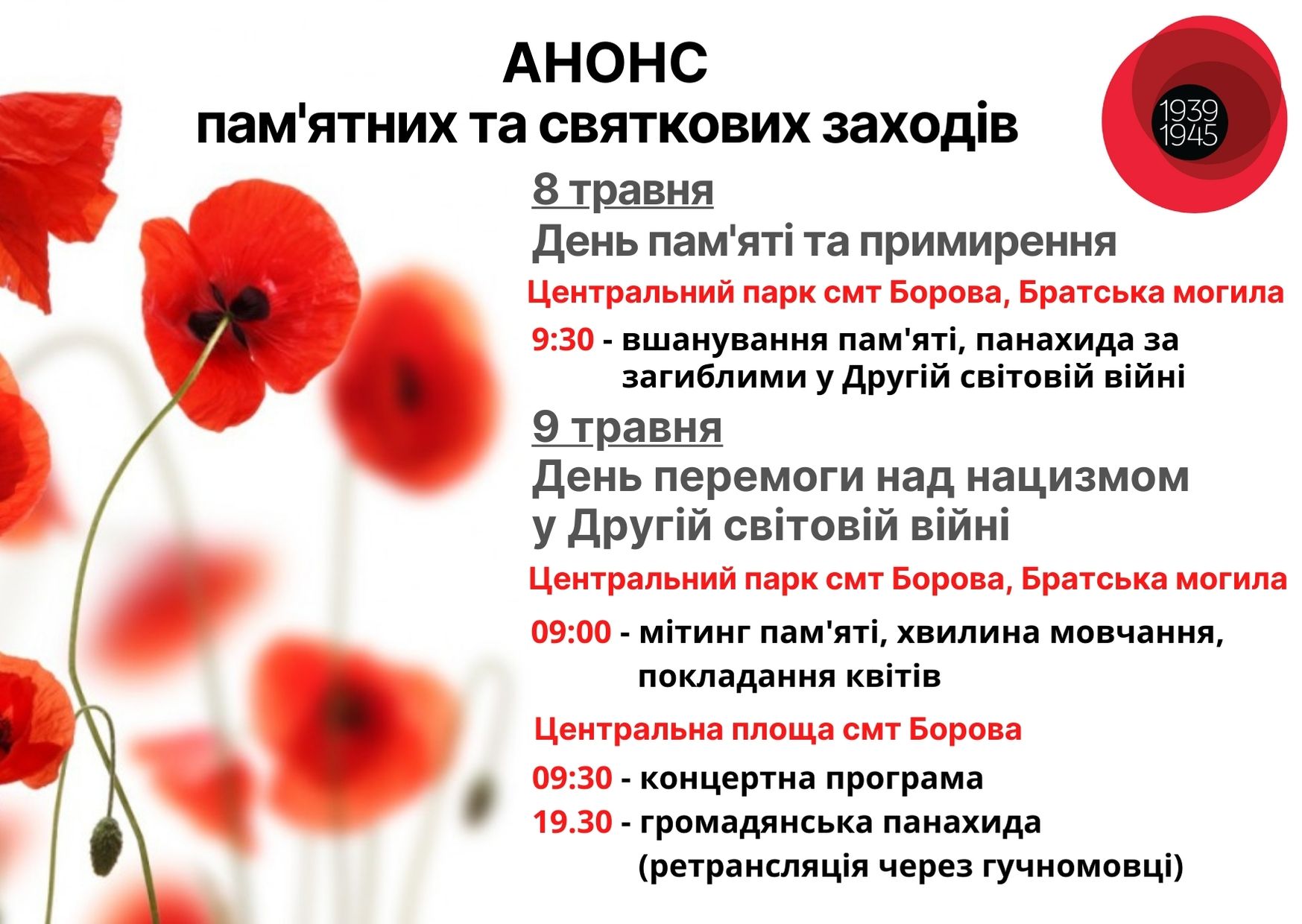Центральний парк смт Борова, Братська могила.jpg