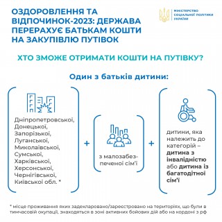 Держава запустила програму єОздоровлення: гроші на відпочинок і оздоровлення дітей будуть надаватись батькам за принципом «гроші ходять за дитиною»