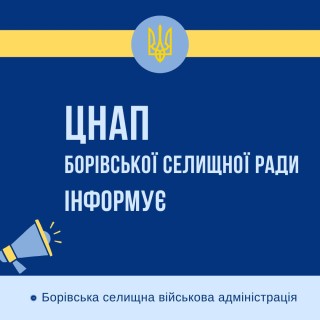 Інформація про роботу ЦНАПу Борівської селищної ради за першу половину травня 2026 року