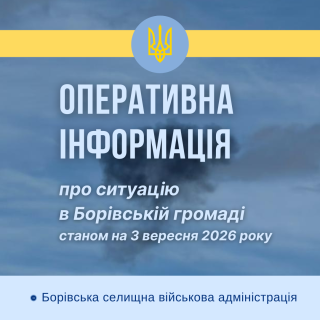 Ситуація в Борівській громаді станом на 3 вересня 2026 року